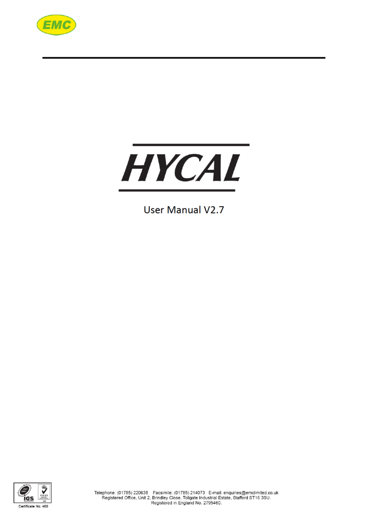 Руководство пользователя Hycal